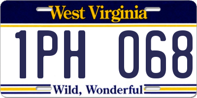 WV license plate 1PH068