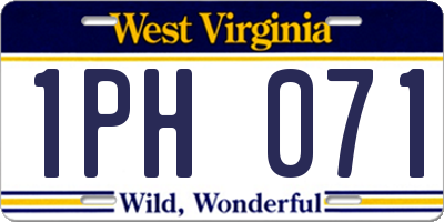 WV license plate 1PH071