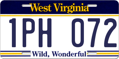 WV license plate 1PH072