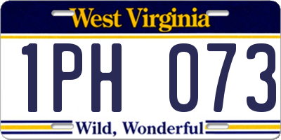 WV license plate 1PH073
