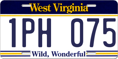 WV license plate 1PH075