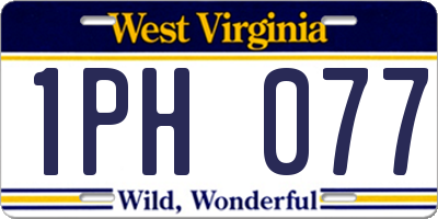 WV license plate 1PH077