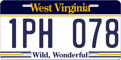 WV license plate 1PH078