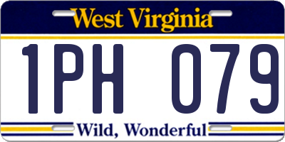WV license plate 1PH079