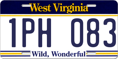 WV license plate 1PH083