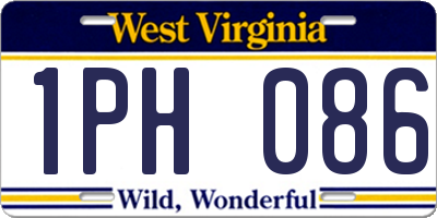 WV license plate 1PH086