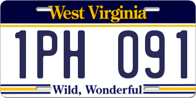 WV license plate 1PH091
