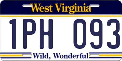 WV license plate 1PH093