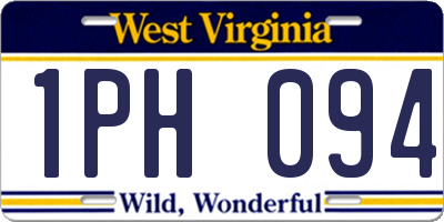 WV license plate 1PH094