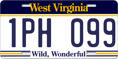 WV license plate 1PH099