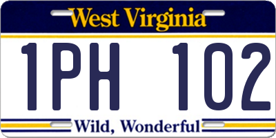 WV license plate 1PH102