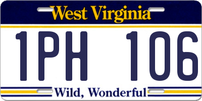 WV license plate 1PH106