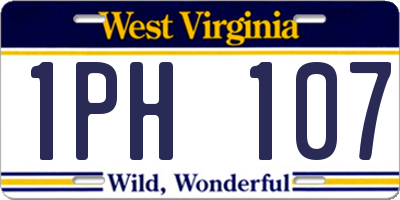 WV license plate 1PH107