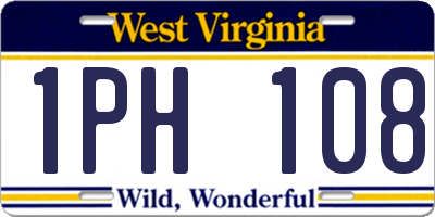 WV license plate 1PH108