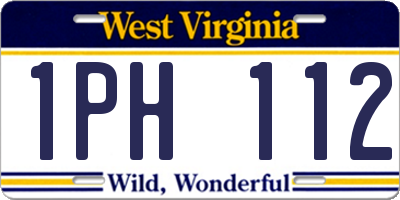 WV license plate 1PH112