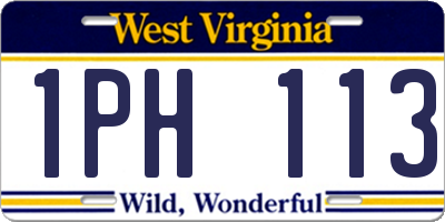 WV license plate 1PH113