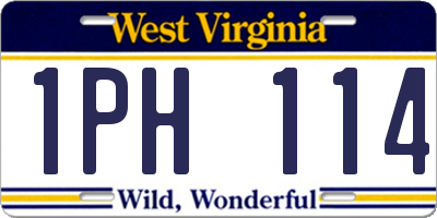 WV license plate 1PH114