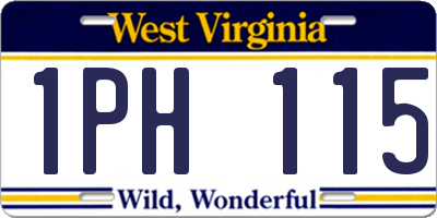 WV license plate 1PH115