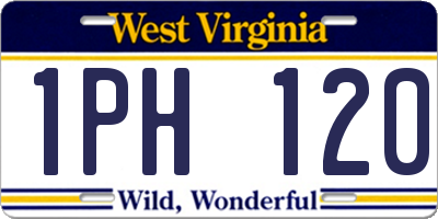 WV license plate 1PH120