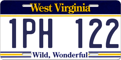 WV license plate 1PH122