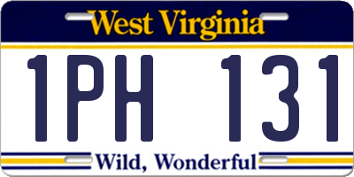 WV license plate 1PH131