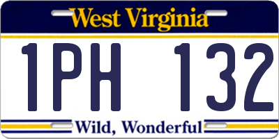 WV license plate 1PH132