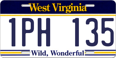 WV license plate 1PH135