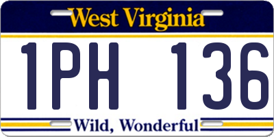 WV license plate 1PH136