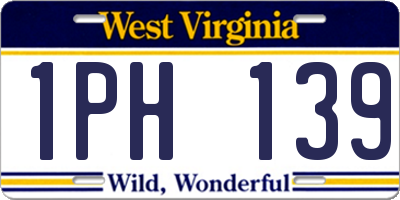 WV license plate 1PH139