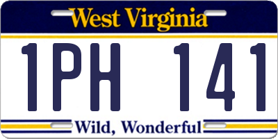 WV license plate 1PH141