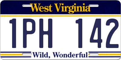 WV license plate 1PH142