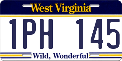 WV license plate 1PH145