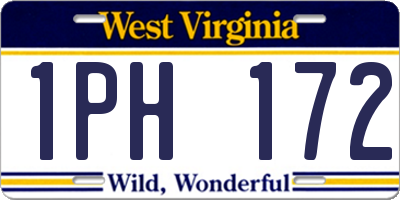 WV license plate 1PH172