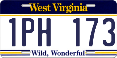 WV license plate 1PH173