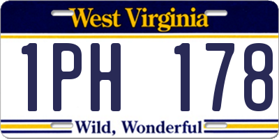 WV license plate 1PH178