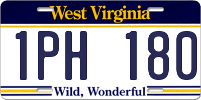WV license plate 1PH180
