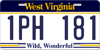 WV license plate 1PH181