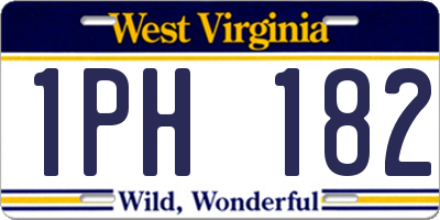 WV license plate 1PH182