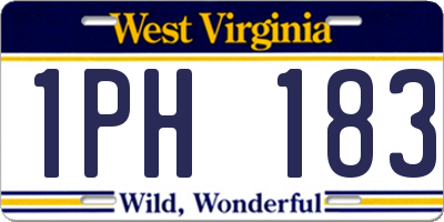 WV license plate 1PH183