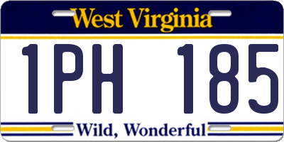 WV license plate 1PH185