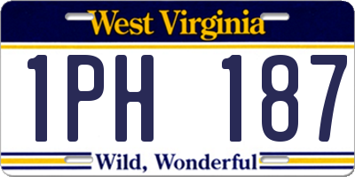 WV license plate 1PH187
