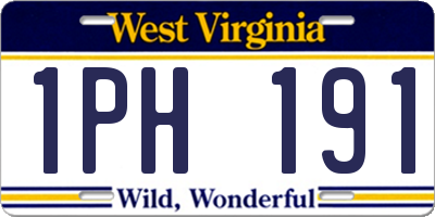 WV license plate 1PH191