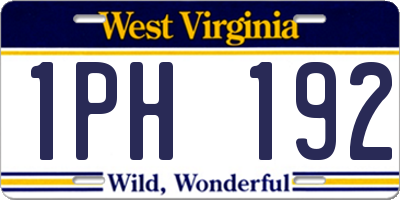 WV license plate 1PH192