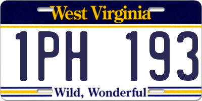WV license plate 1PH193