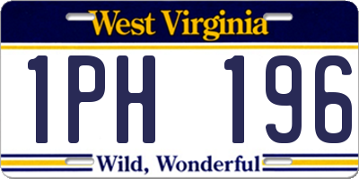 WV license plate 1PH196