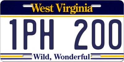 WV license plate 1PH200