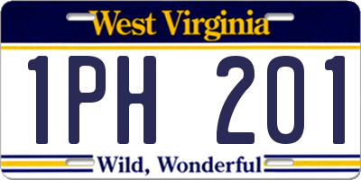 WV license plate 1PH201
