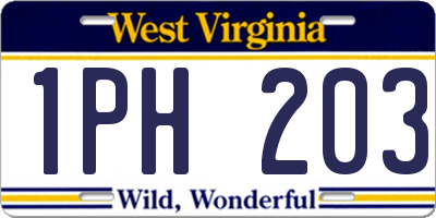 WV license plate 1PH203