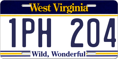 WV license plate 1PH204