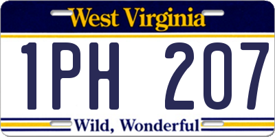WV license plate 1PH207